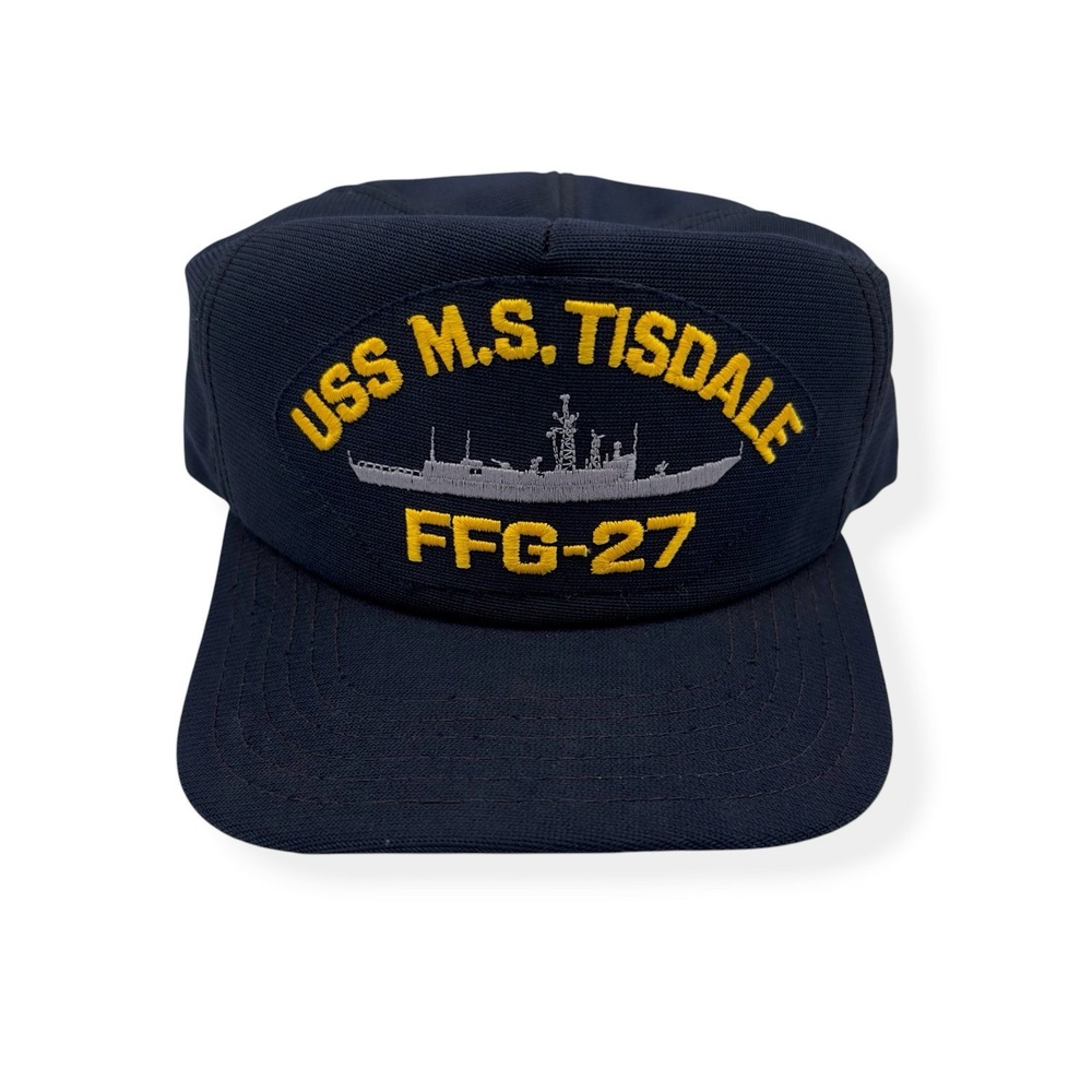 VTG NAVY USS M.S. Tisdale FFG-27 SnapBack Hat USA Military Patch Embroidered